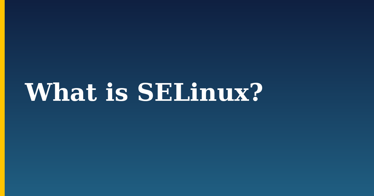 What is SELinux?