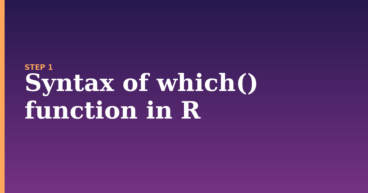 function illustration for: Syntax of which() function in R