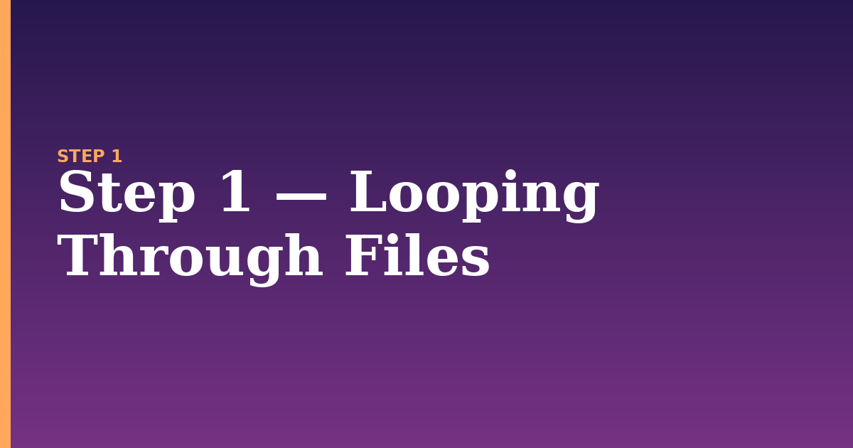 loop illustration for: Step 1 — Looping Through Files