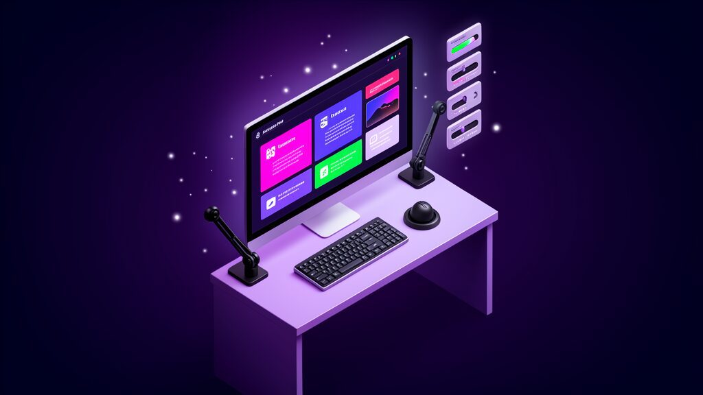 Accessible workstation with high-contrast display and alternative input devices