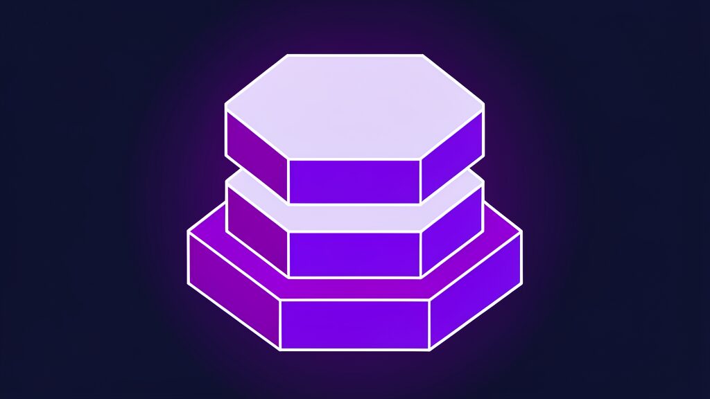 business process automation roi calculator d three stacked hexagonal slabs