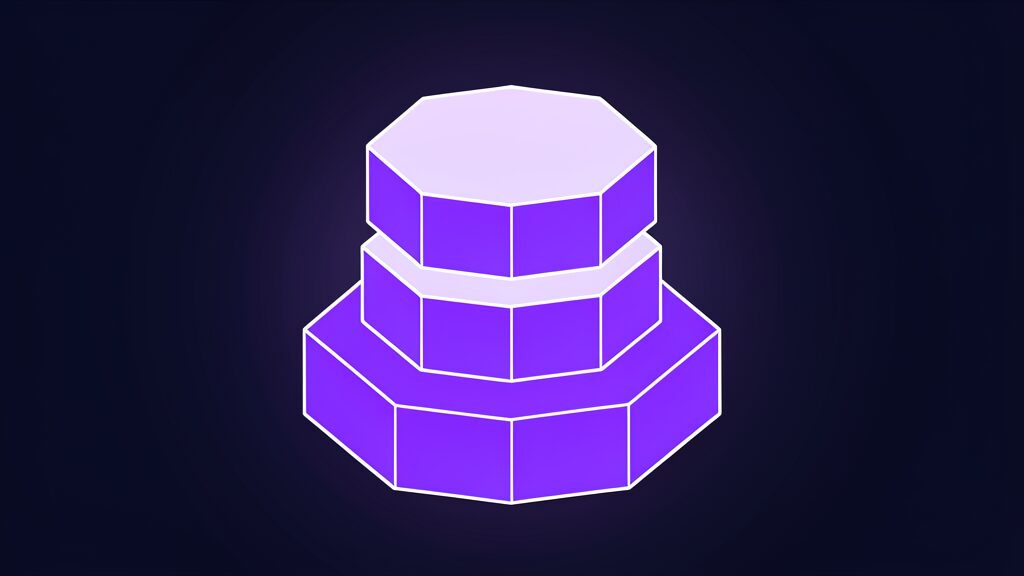 citable content b2b ai search engines e three solid filled hexagonal slabs