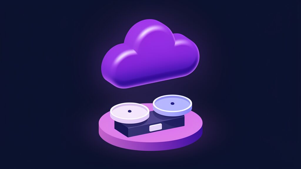 cloud migration business case a glossy cloud above balance scales