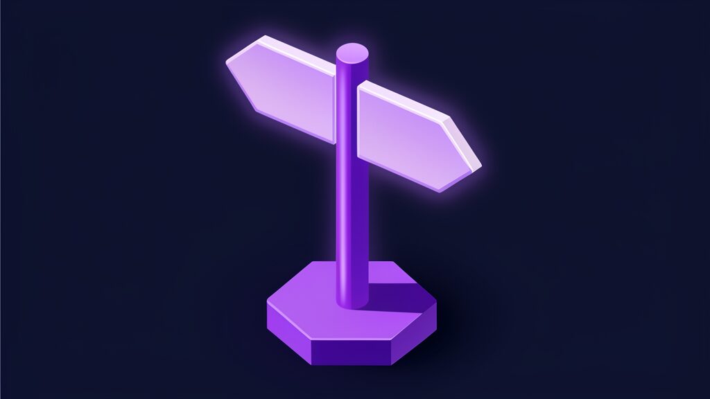 cloud migration cutover plan rollback a blank signpost two arrow boards