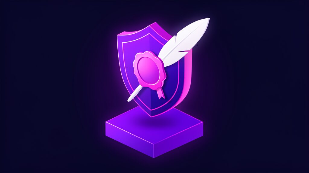 cyber resilience pledge faq guide a shield with wax seal and quill