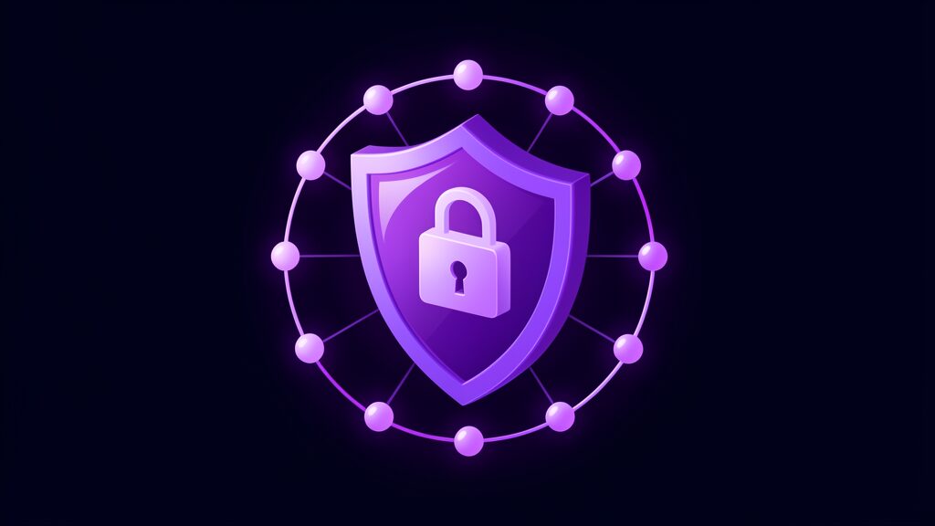 cyber security and resilience bill a glossy shield ringed by network nodes