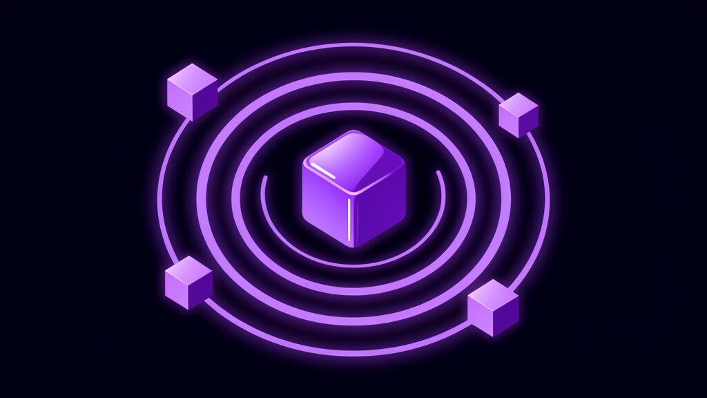 cyber security and resilience bill d concentric rings expanding from central cube