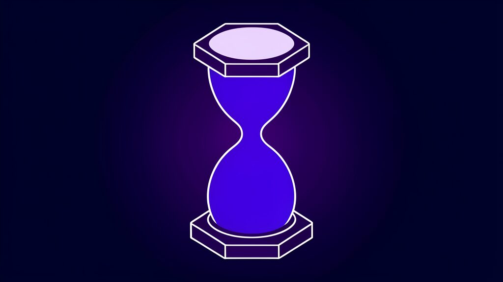 data migration checklist e single hourglass on plinth