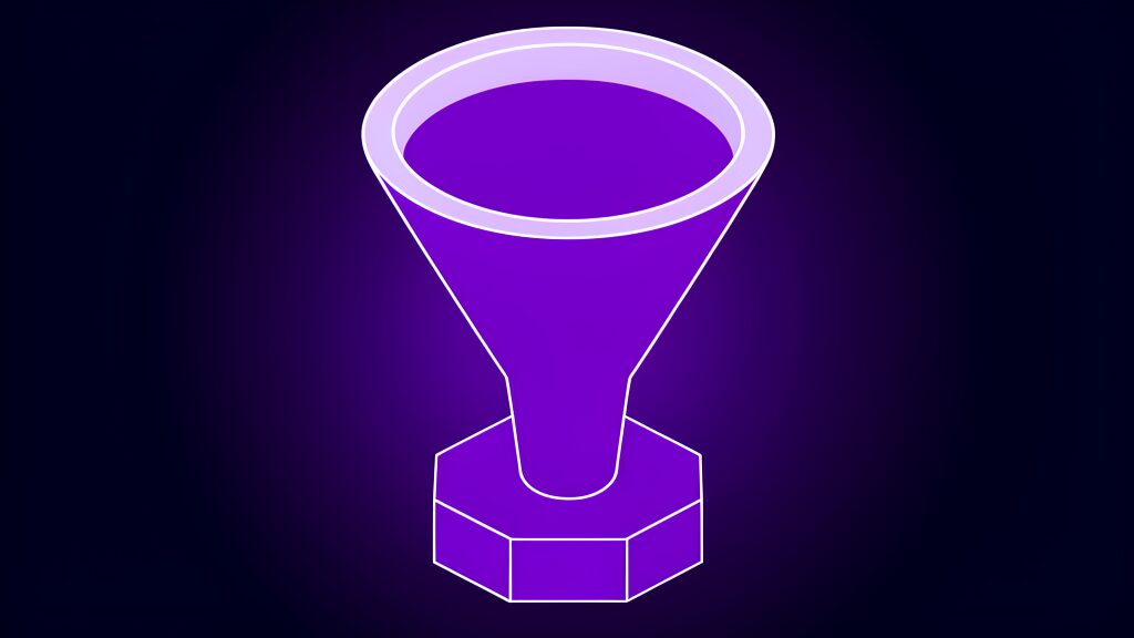 first process to automate a funnel narrowing to spout