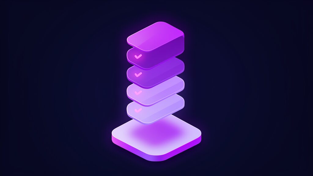 it provider offboarding checklist f stack of panels with glowing tick marks