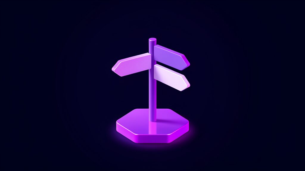 kubernetes vs serverless vs virtual machines a blank signpost three arrow boards