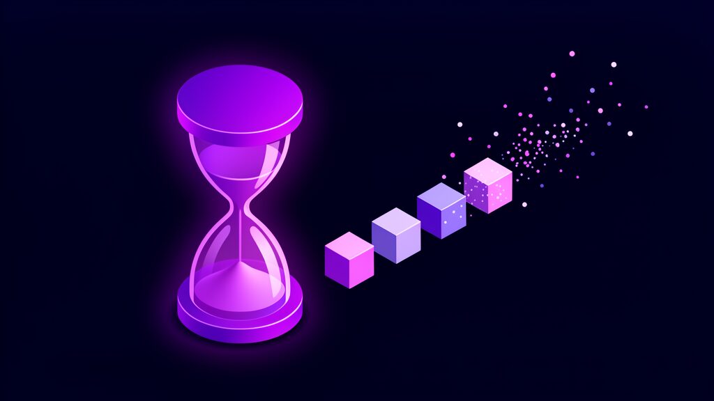 microsoft 365 backup what your business must back up c hourglass beside a row of fading data cubes