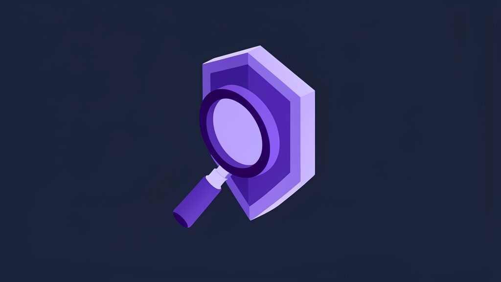 penetration testing frequency a shield with magnifying glass