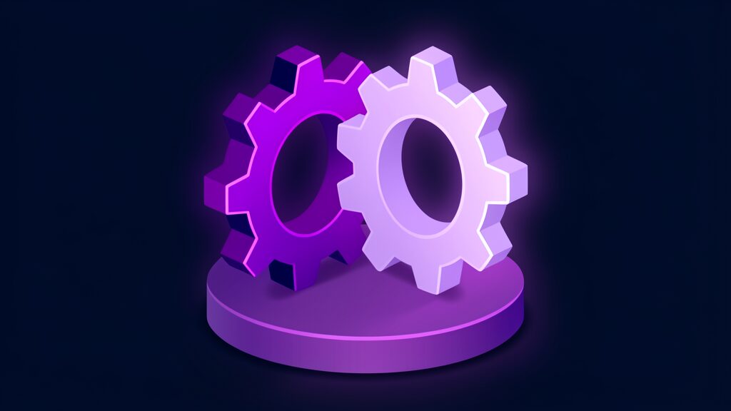 power automate vs custom workflow development a two interlocking gear rings