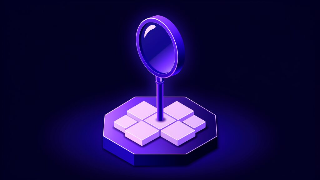 prepare business data for ai b magnifier over blank tiles