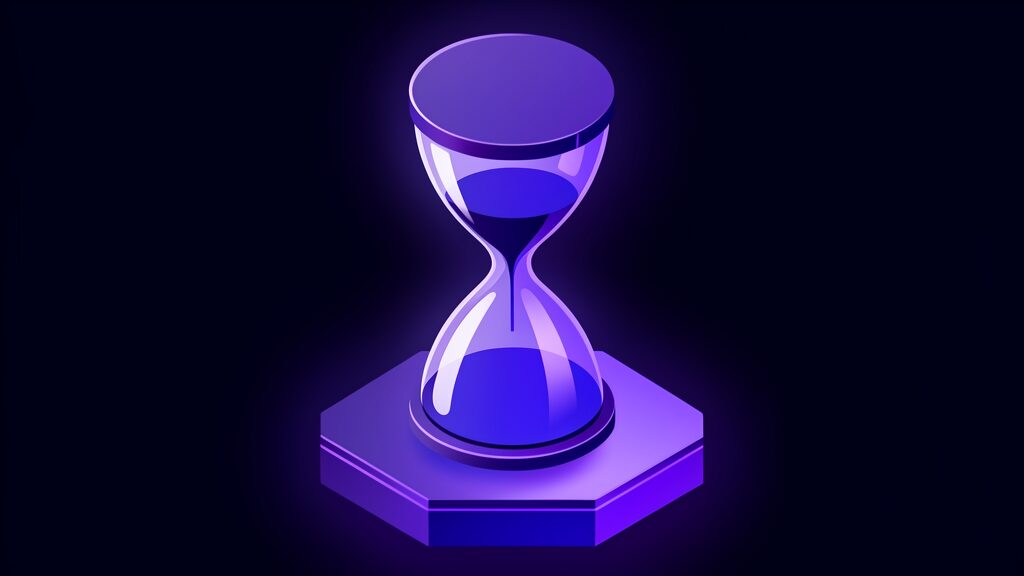 prepare business data for ai f single hourglass on plinth