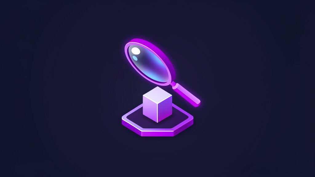 rescue failing software development project c magnifying lens over cube