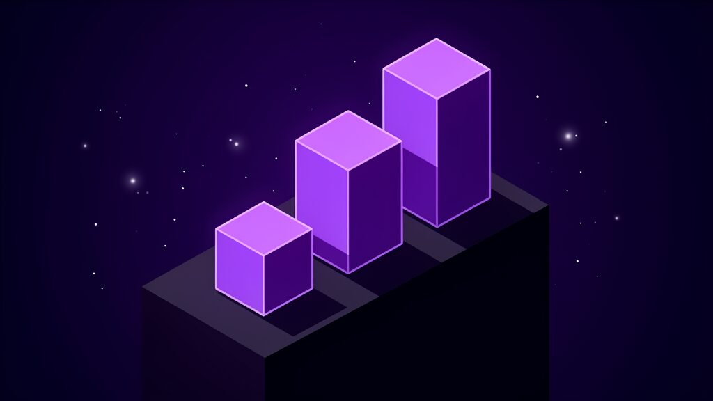 Three solid blocks in a row, each exactly twice the height of the one before it and casting a longer shadow, with the platform ending in a sheer drop beyond the tallest, the Extended Security Updates price doubling annually before the programme stops