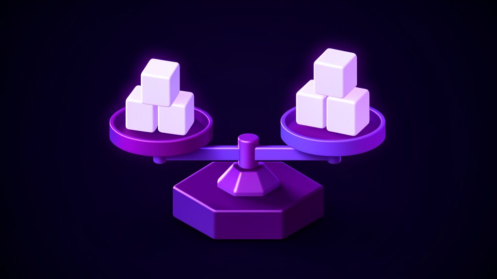 technology roadmap template growing businesses d balance scale with blank cube blocks