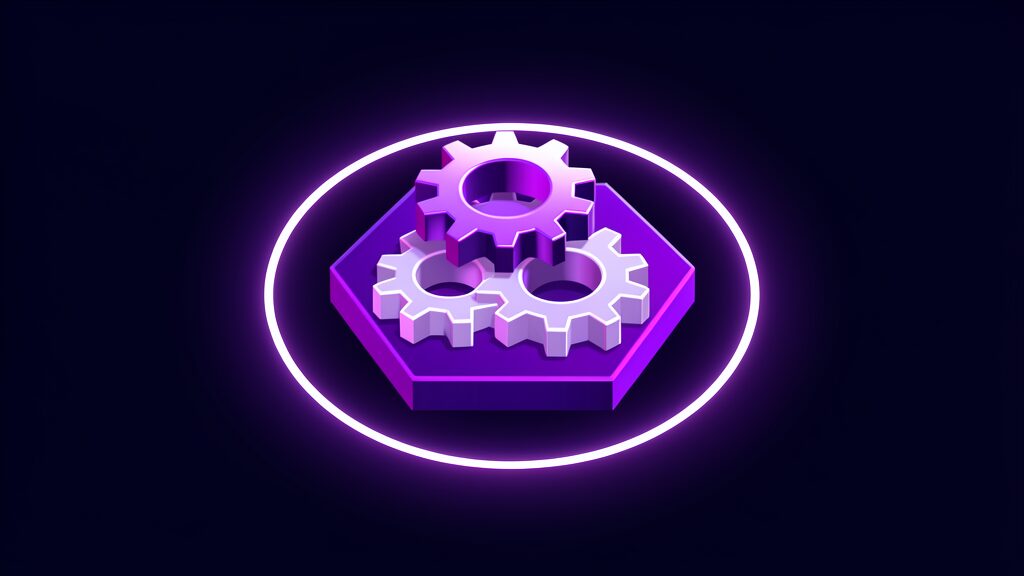 technology roadmap template growing businesses f interlocking gears with dial ring