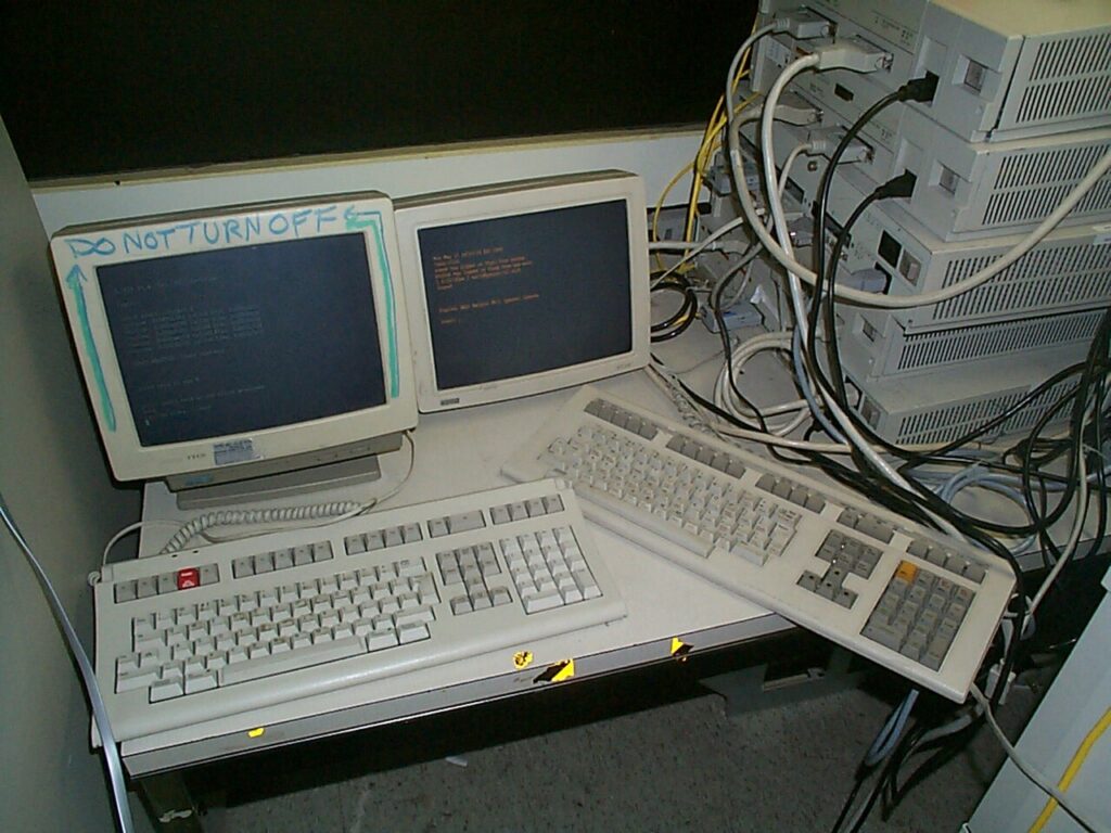 Server room terminals where deployed agents run, a frontline for loss-of-control AI risks