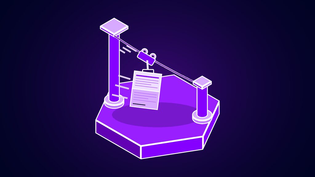 ai contract review arceus slack startups b zip line carrying a clipped document