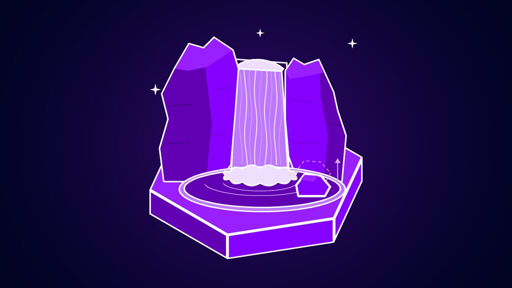 ai vision visual illusion motion aftereffect a waterfall pouring into a pool beside a still rock