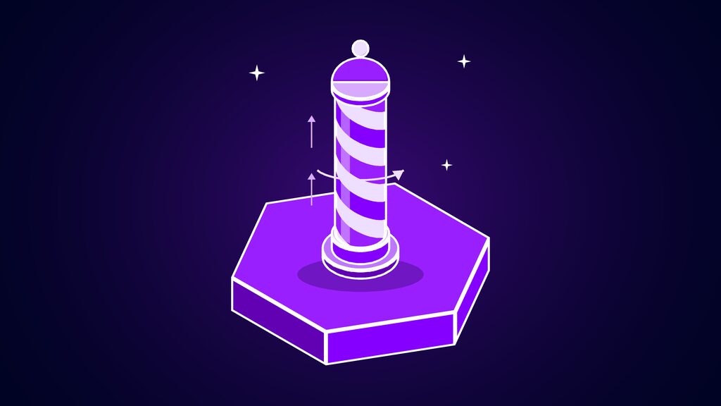 ai vision visual illusion motion aftereffect b barbers pole with spiral stripes turning