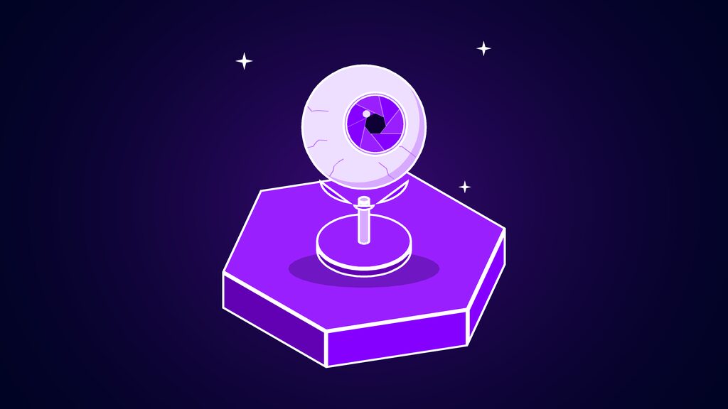 ai vision visual illusion motion aftereffect c model eyeball with a camera shutter iris