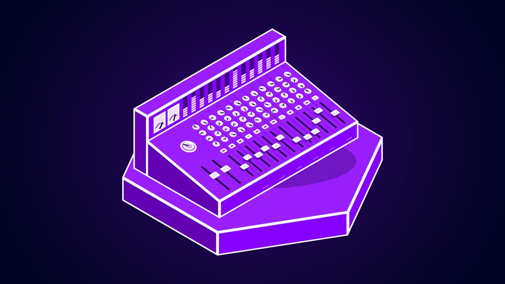 ai voice production onepin agent 10 languages a mixing desk with rows of faders