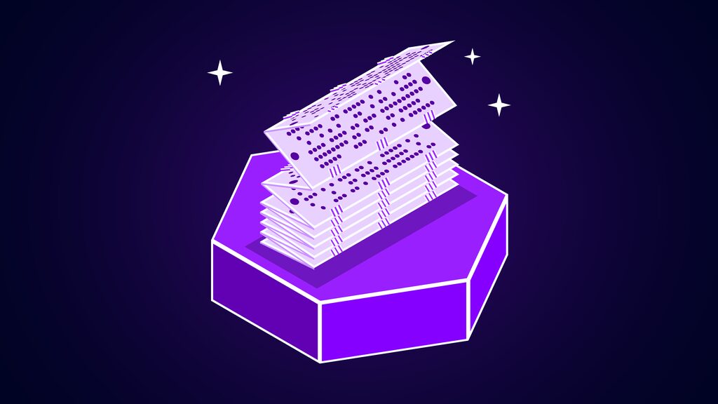 byte level model spelling backward ai sees every letter f laced jacquard punch cards in a zigzag stack