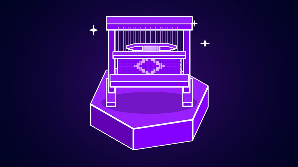 chatgpt watermark eu text openai textgrain b tabletop weaving loom with a diamond woven in