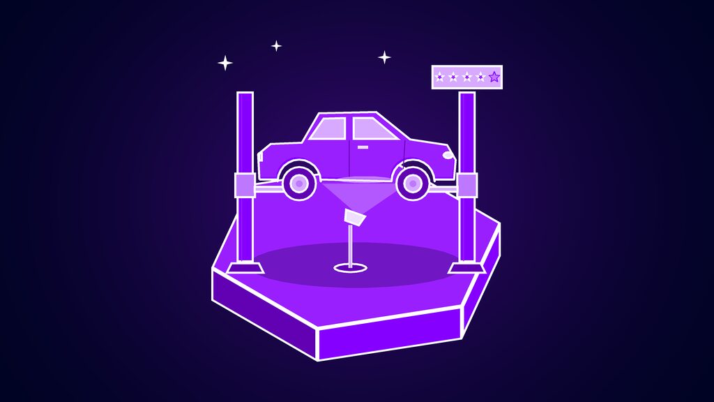 circuit breaker labs ai safety kids chatbots f car raised on an inspection lift with a star score