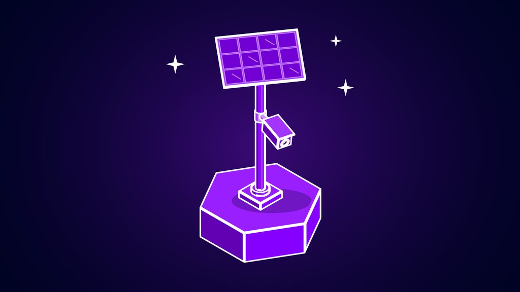 flock safety job cuts ai surveillance backlash a solar powered camera pole with a tilted panel