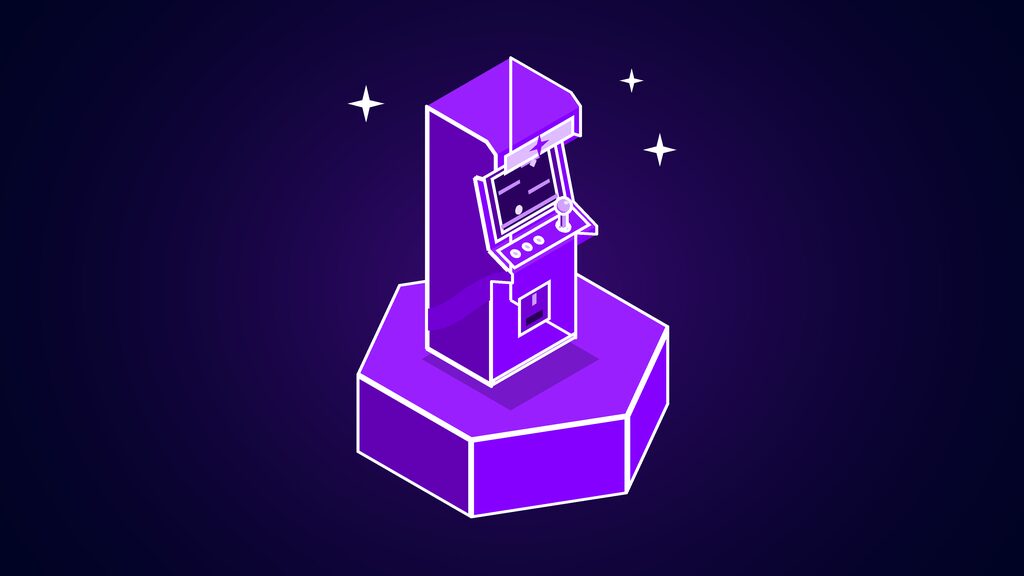 google playground ai game creation unity spark a arcade cabinet with a joystick and a glowing screen