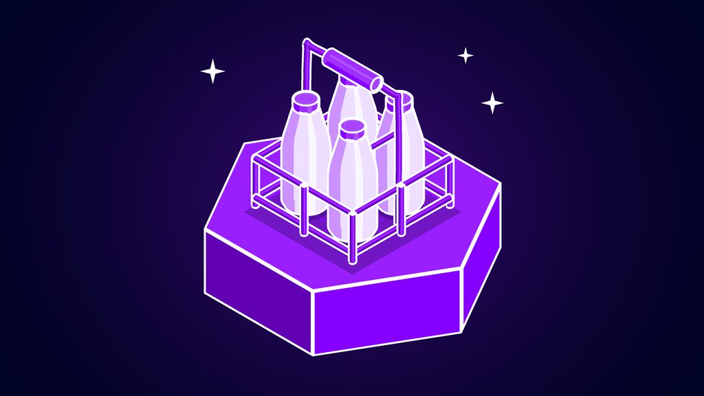 hark pro ai agent web ios android launch a milk bottle carrier holding four glass bottles