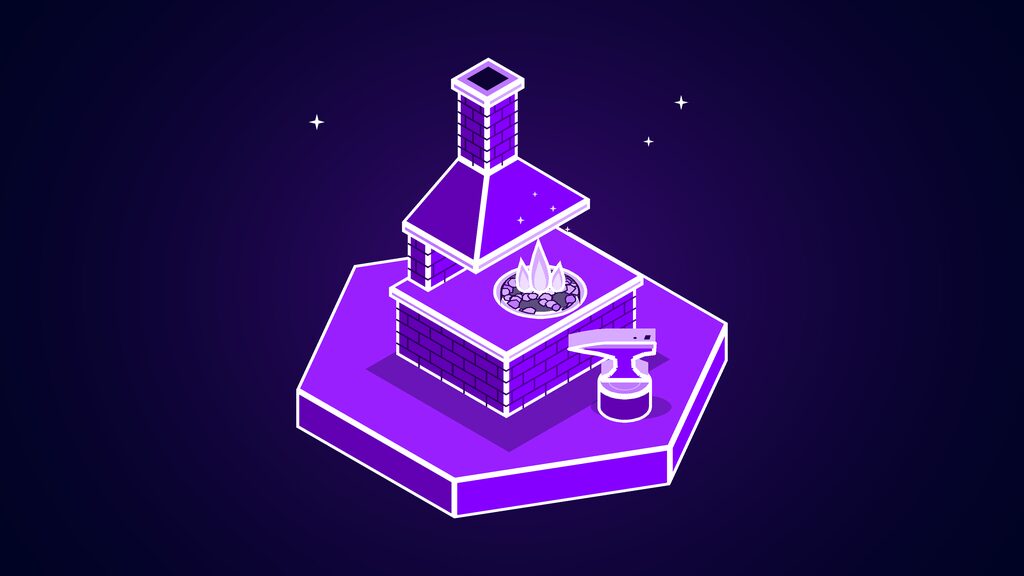 meta agent engine forge model api a blacksmith forge hearth with a hooded chimney