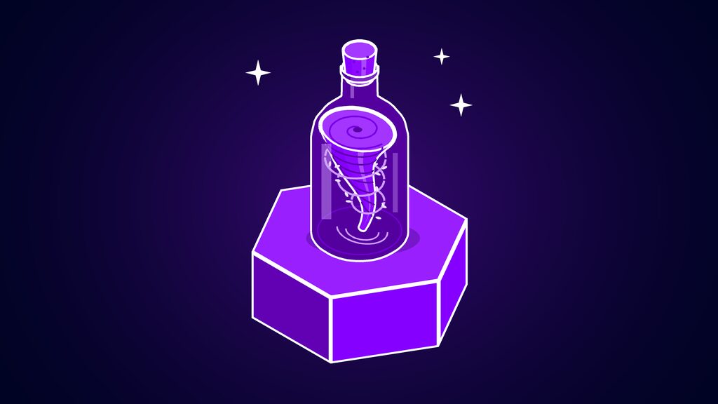 microsoft ai pcs challenges apple c tornado swirling inside a corked glass bottle