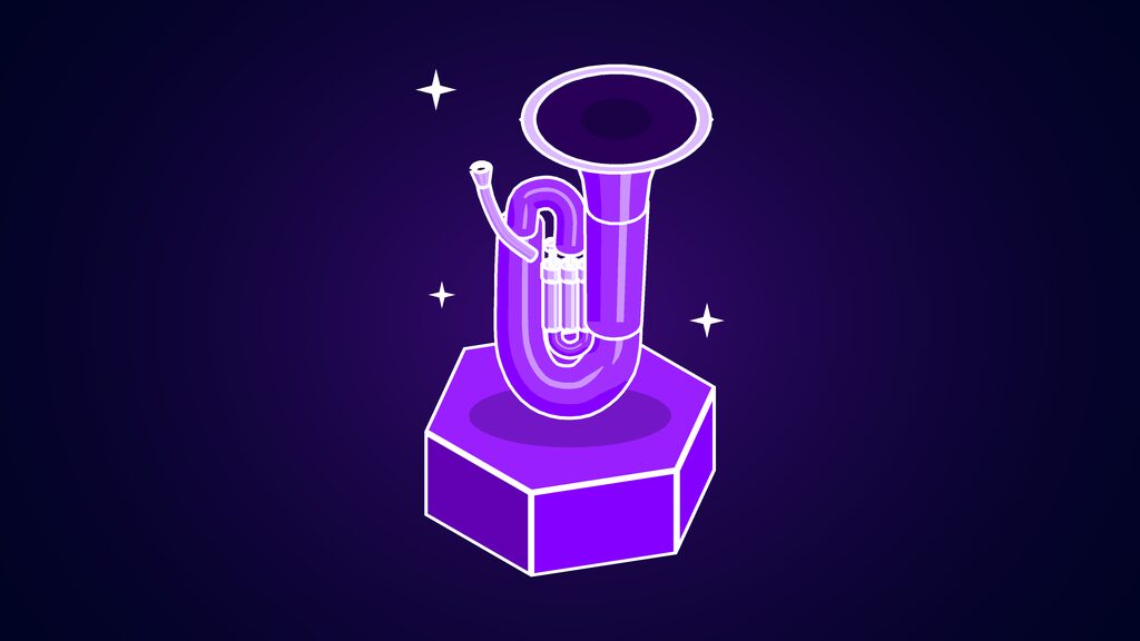 mistral large 4 card aixploria le chonk d tuba with a wide upturned bell