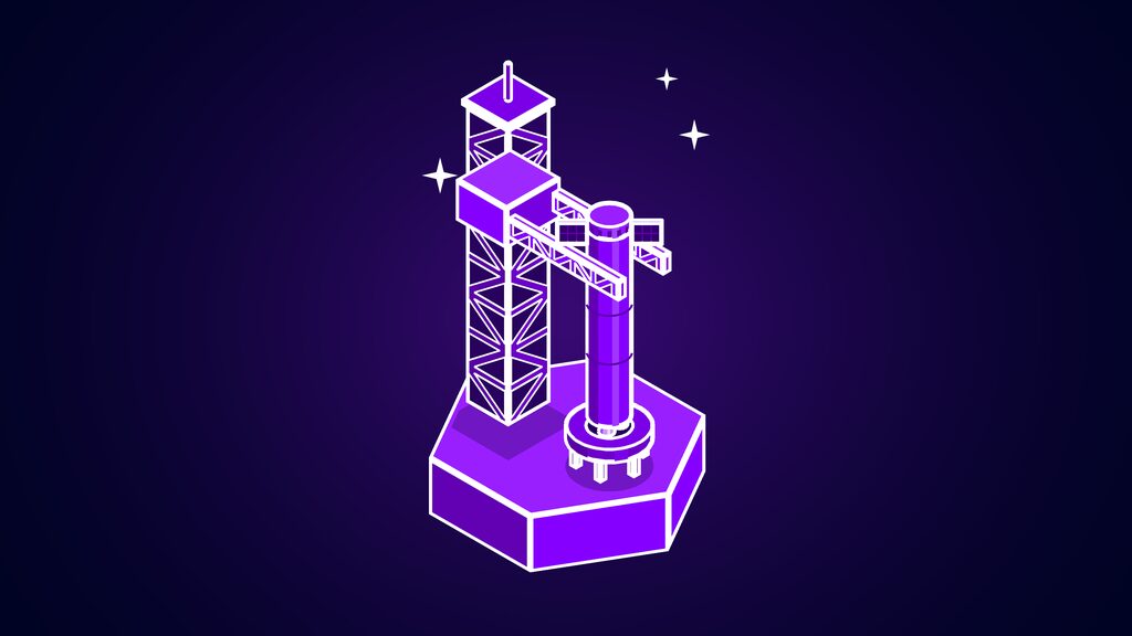 omarchy spacexai grok tokens linux distro a launch tower with two chopstick arms catching a booster