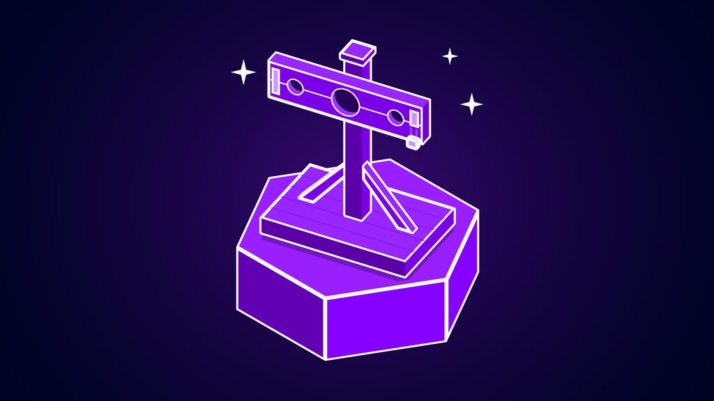 omarchy spacexai grok tokens linux distro e wooden pillory on a low stage