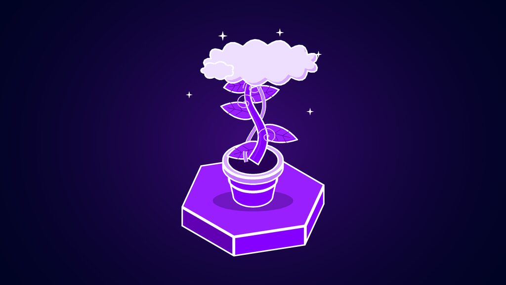 satlyt raises 8m to run ai on satellites c beanstalk climbing from a pot into a cloud