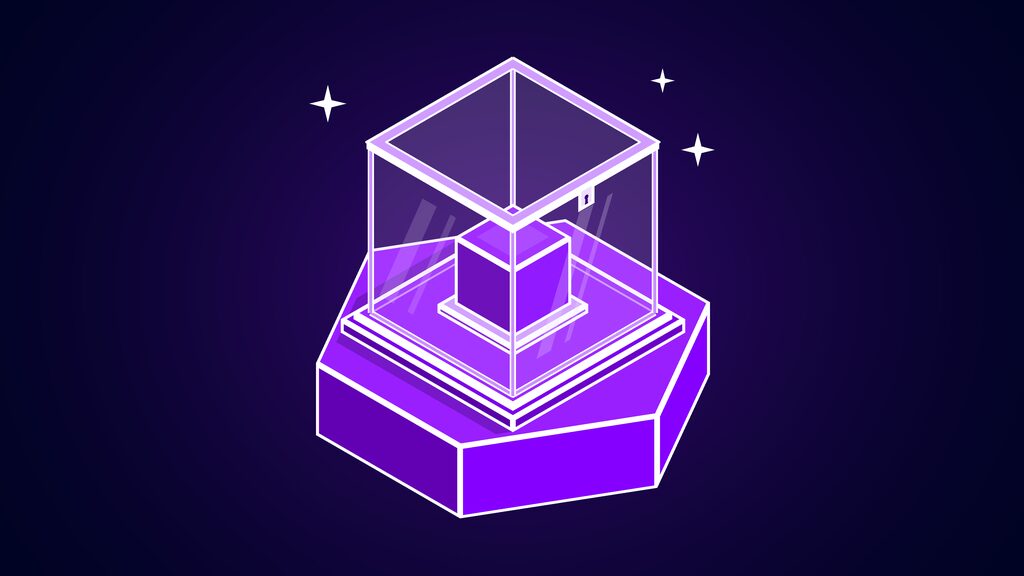 strands box aws runaway ai agent sandbox a glass display case holding a cube