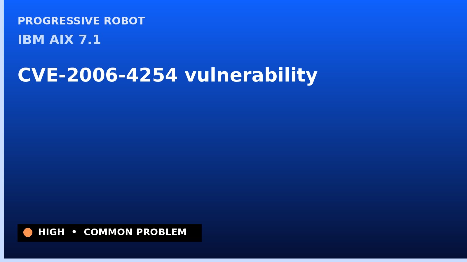 IBM AIX 7.1 — CVE-2006-4254 — vulnerability — patch and remediation guide — diagnosis and fix on IBM AIX 7.1