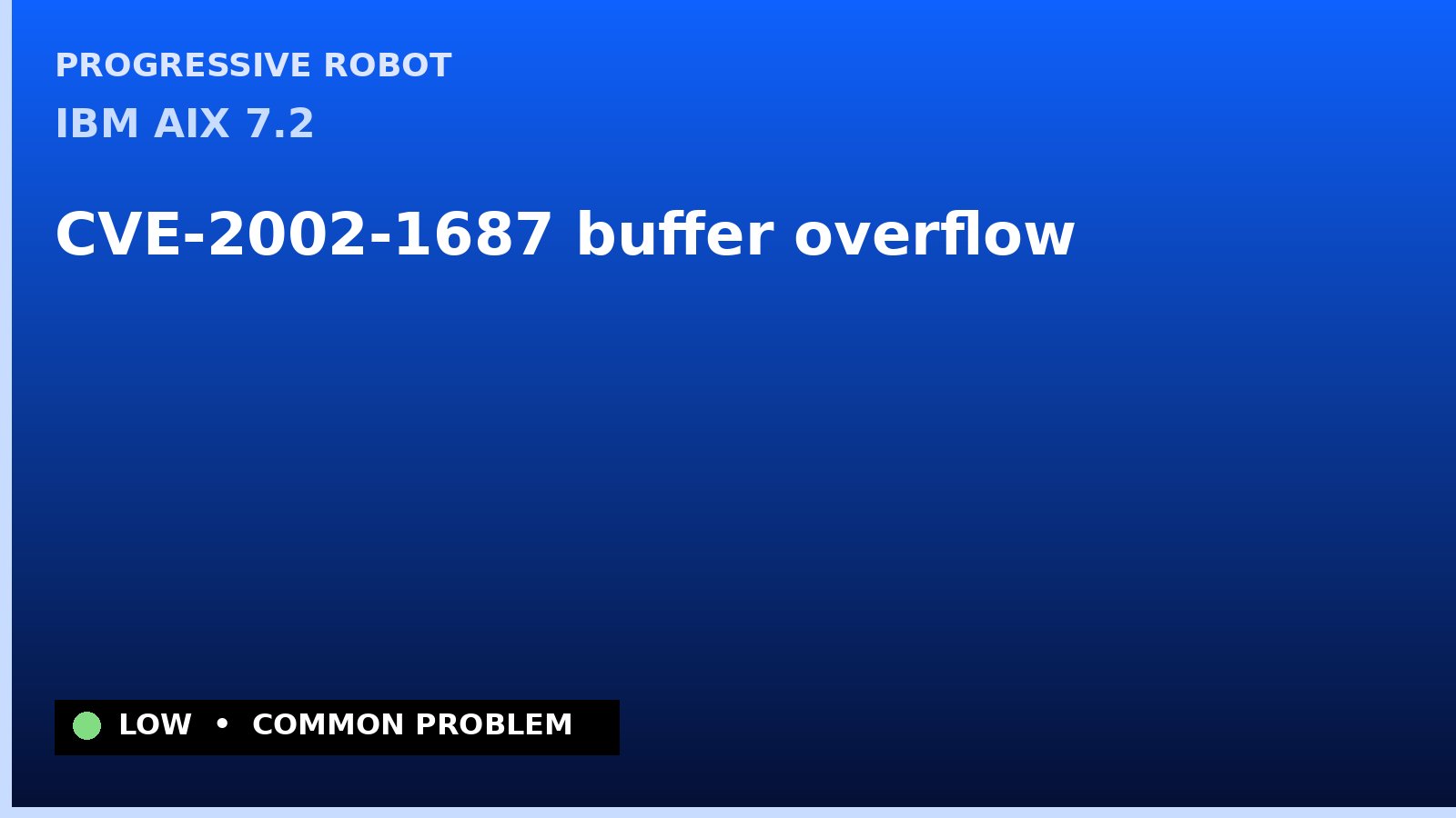 IBM AIX 7.2 — CVE-2002-1687 — buffer overflow — patch and remediation guide — diagnosis and fix on IBM AIX 7.2