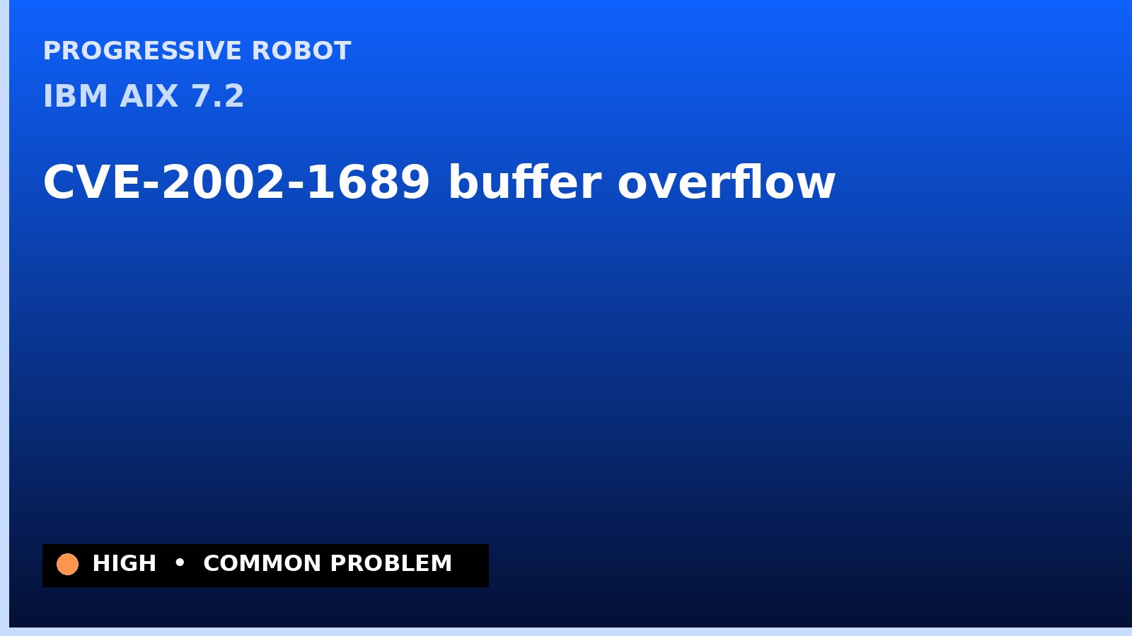 IBM AIX 7.2 — CVE-2002-1689 — buffer overflow — patch and remediation guide — diagnosis and fix on IBM AIX 7.2