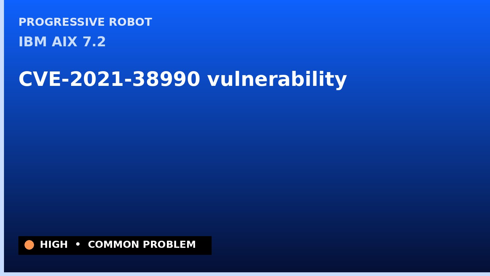 IBM AIX 7.2 — CVE-2021-38990 — vulnerability — patch and remediation guide — diagnosis and fix on IBM AIX 7.2