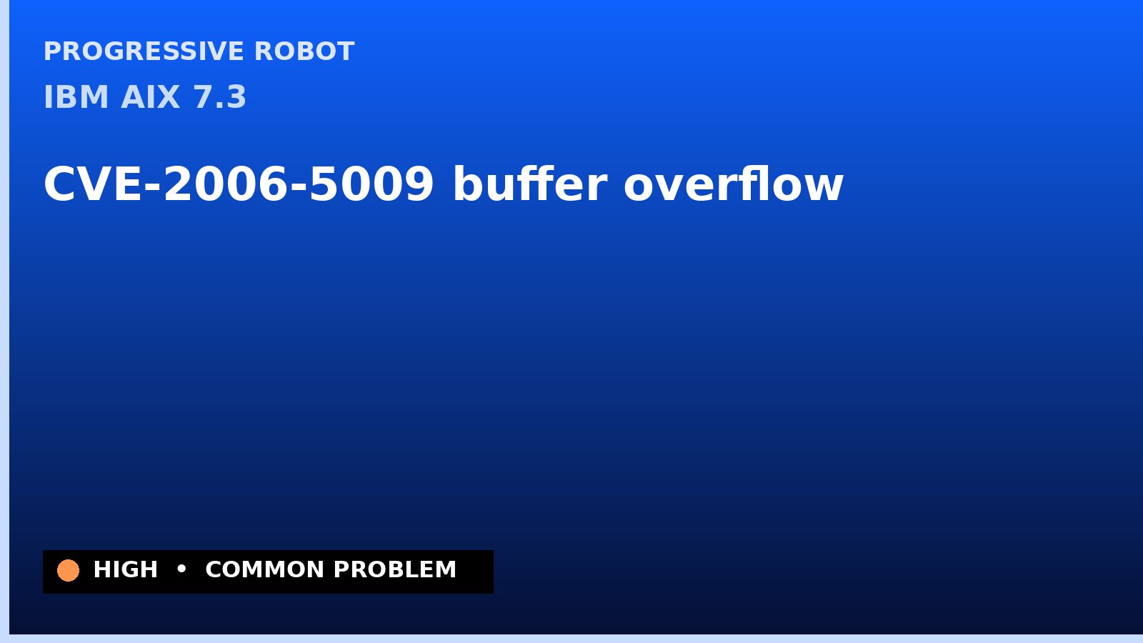 IBM AIX 7.3 — CVE-2006-5009 — buffer overflow — patch and remediation guide — diagnosis and fix on IBM AIX 7.3