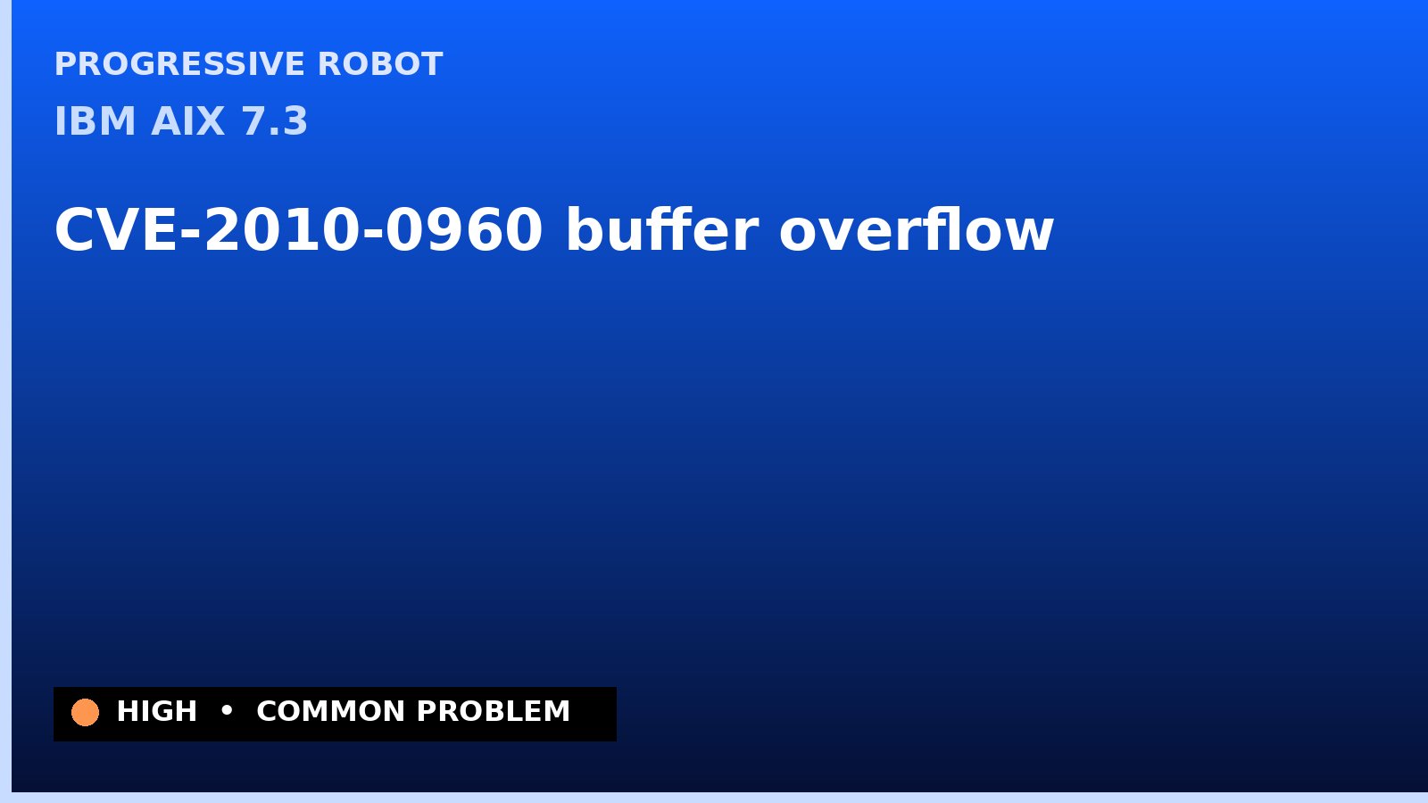IBM AIX 7.3 — CVE-2010-0960 — buffer overflow — patch and remediation guide — diagnosis and fix on IBM AIX 7.3