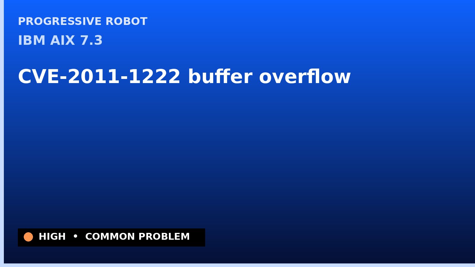 IBM AIX 7.3 — CVE-2011-1222 — buffer overflow — patch and remediation guide — diagnosis and fix on IBM AIX 7.3